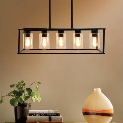 Farmhouse metal pendant light, E26 base kitchen island light for flat and slanted ceiling dining room lights