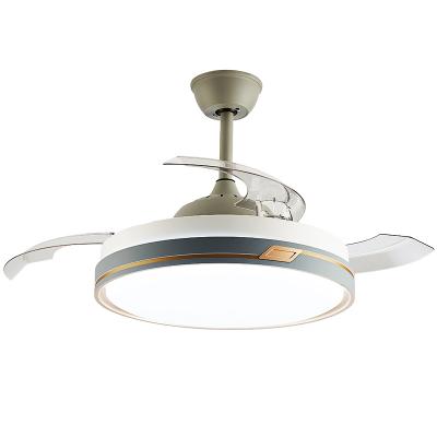 42 Inch Modern Style Ceiling Fan Lamp Wind Speed Adjustable Remote Control Hidden Blade Fan With Light